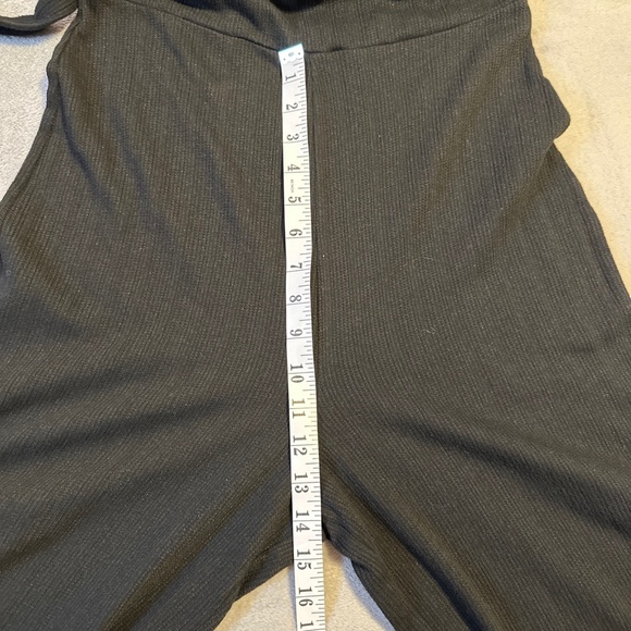 Gap Ribbed Belt-Tie Jumpsuit Wide Leg Black Women's Small Romper Normcore Y2K - Picture 3 of 10